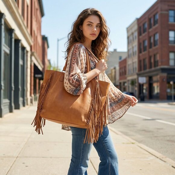 Barneys New York Handbags - Barney’s New York Christine Fringed Tote
